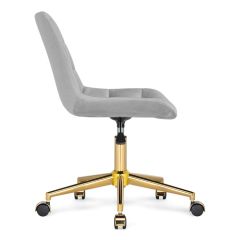 Офисное кресло Честер светло-серый (california 900)/ золото | фото 4