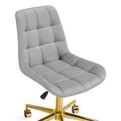 Офисное кресло Честер светло-серый (california 900)/ золото | фото 6
