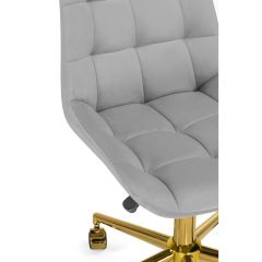 Офисное кресло Честер светло-серый (california 900)/ золото | фото 7