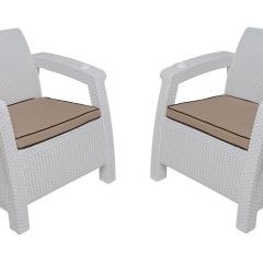 Комплект уличной мебели Yalta Premium Terrace Triple Set (Ялта) белый (+подушки под спину) | фото 4