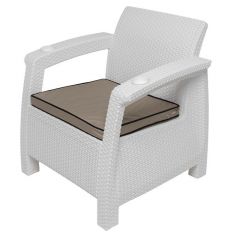 Комплект уличной мебели Yalta Premium Terrace Triple Set (Ялта) белый (+подушки под спину) | фото 8