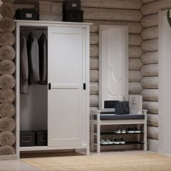 Шкаф-купе 20 SW Кантри двухдверный, массив сосны, цвет белый | фото 3