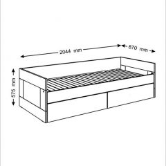 Кровать двуспальная СИРИУС раздвижная шириной 80(160) см, с ортопедическим основанием Лурой и двумя выдвижными ящиками, цвет Дуб Сонома | фото 3