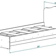 Кровать КР №2 ЛДСП (800) Дуб выбеленный/Венге | фото 2