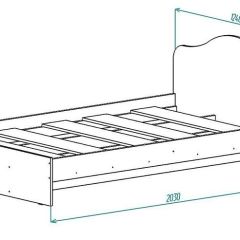 Кровать КР №2 ЛДСП (1200) Дуб выбеленный/Венге | фото 2