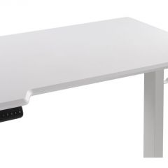 Компьютерный стол Маркос с механизмом подъема 140х80х75 белый / шагрень белая | фото 6