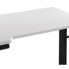 Компьютерный стол Маркос с механизмом подъема 120х75х75 белая шагрень / черный | фото 7