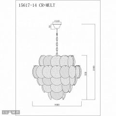 Подвесная люстра iLamp Rivoli 15617-14 CR+MULT | фото 3