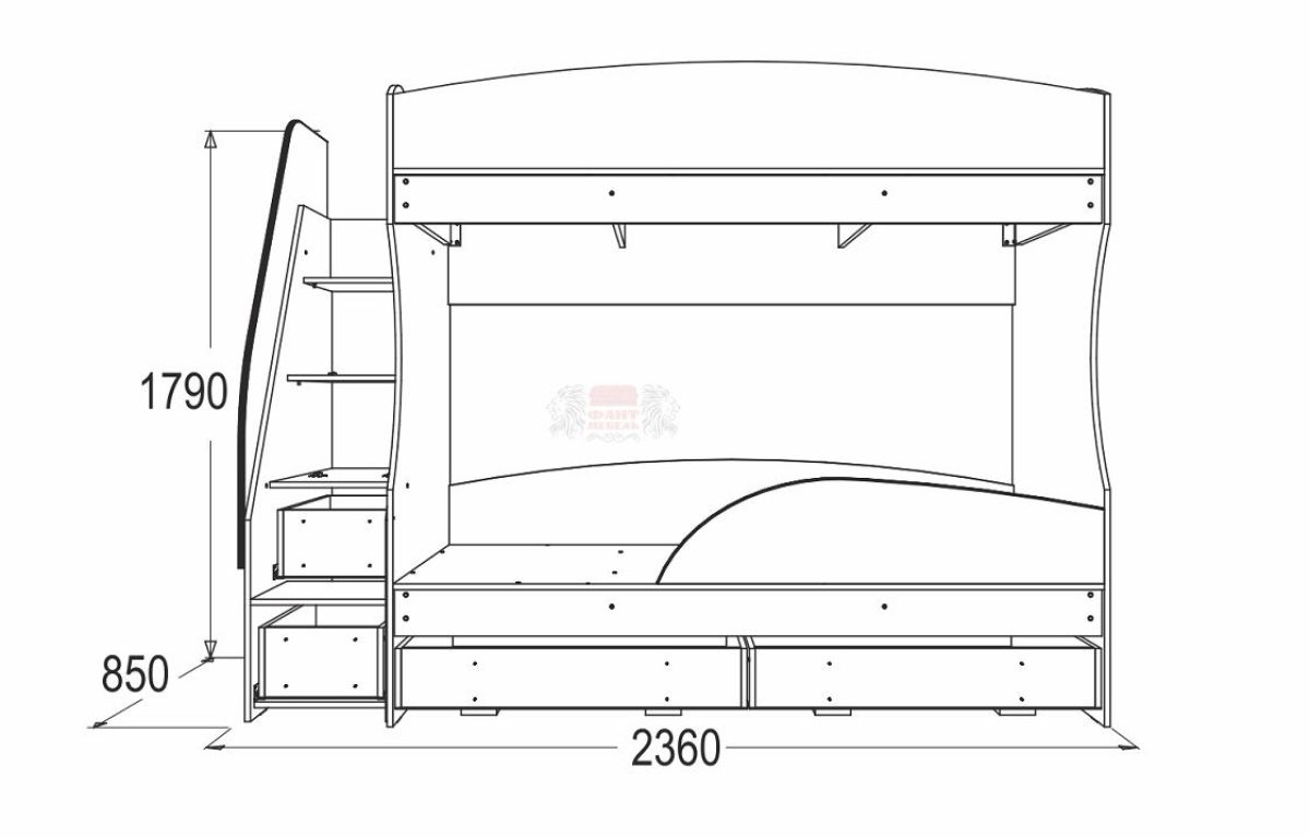 Омега 15 двухъярусная кровать сборка