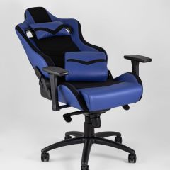 Игровое кресло компьютерное TopChairs Racer Premium синее геймерское | фото 7