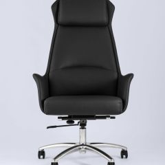 Компьютерное кресло TopChairs Viking офисное черное обивка экокожа, металлический каркас | фото 4