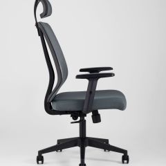 Компьютерное кресло для руководителя TopChairs Post офисное серое обивка сетка ткань крестовина пластик | фото 3