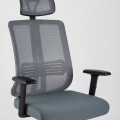 Компьютерное кресло для руководителя TopChairs Post офисное серое обивка сетка ткань крестовина пластик | фото 8