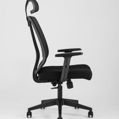 Компьютерное кресло для руководителя TopChairs Post офисное черное обивка сетка ткань крестовина пластик | фото 2