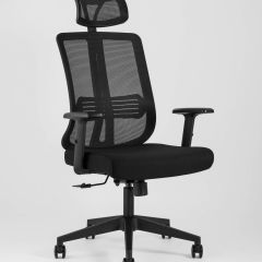 Компьютерное кресло для руководителя TopChairs Post офисное черное обивка сетка ткань крестовина пластик | фото 3