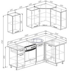 Кухонный гарнитур угловой Антрацит 2000х1200 (Стол. 26мм) | фото 2