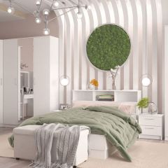 Кровать 1400 Париж с настилом (Белый тиснение) | фото 3
