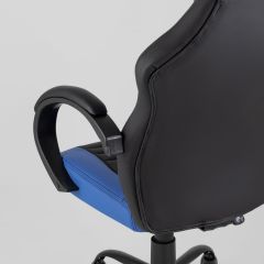 Игровое кресло компьютерное TopChairs Racer Midi черно-синее геймерское | фото 7