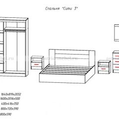 Комплект спальни СИТИ-3 (Анкор темный/анкор белый) | фото 2