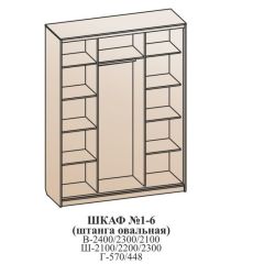 Шкаф №1 2.1-3 Оптима 2400х2104х572 (фасад 3 ЛДСП) | фото 6
