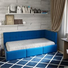 Кровать ОТТАВА с основанием и ПМ (Синий) 900х2000 | фото 2