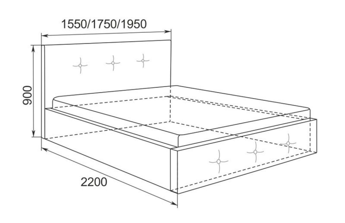 размер полуторной кровати с ящиками