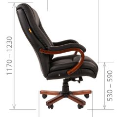 Кресло для руководителя CHAIRMAN  503 (Кожа) Черное | фото 5