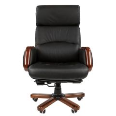 Кресло для руководителя CHAIRMAN 417 (Натуральная кожа) Черное | фото 2