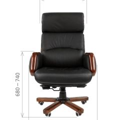Кресло для руководителя CHAIRMAN 417 (Натуральная кожа) Черное | фото 4