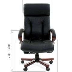 Кресло для руководителя CHAIRMAN  421 (Натуральная кожа) Черное | фото 4