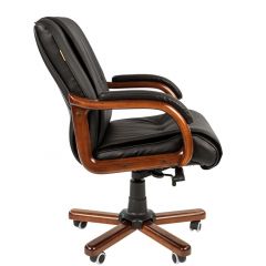 Кресло для руководителя CHAIRMAN  653 М (Кожа) Черное | фото 3