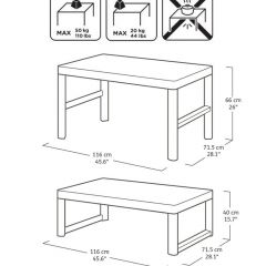 Раскладной стол Лион с регулируемой высотой столешницы (Lyon rattan table) графит (h400/650) | фото 2