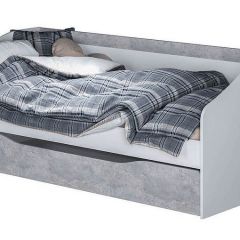 Кровать Паскаль с ящиком (800*1900/1860) белый/цемент светлый | фото 4