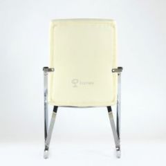 Кресло Barneo K-25 для посетителей и переговорных (хром, бежевая экокожа) | фото 3