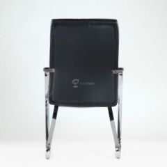 Кресло Barneo K-25 для посетителей и переговорных (хром, черная экокожа) | фото 3